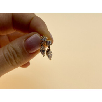 14K YELLOW GOLD CZ EARRINGS