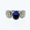 925 Sterling Silver Blue & White CZ Ring Size 11