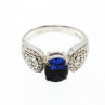 925 Sterling Silver Blue & White CZ Ring Size 11