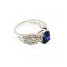 925 Sterling Silver Blue & White CZ Ring Size 11