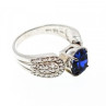925 Sterling Silver Blue & White CZ Ring Size 11
