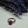 925 Sterling Silver Amber Ring Size 6