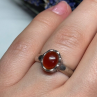 925 Sterling Silver Amber Ring Size 6