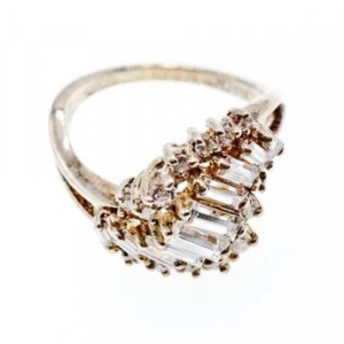 925 Sterling Silver CZ Ring Size 11.5