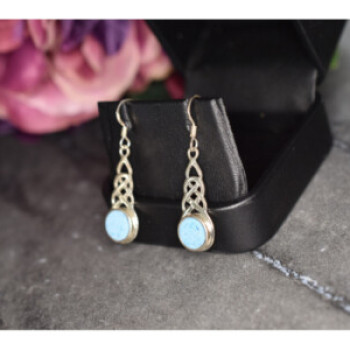925 Sterling Silver Larimar Earrings