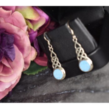 925 Sterling Silver Larimar Earrings