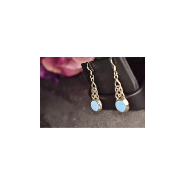 925 Sterling Silver Larimar Earrings