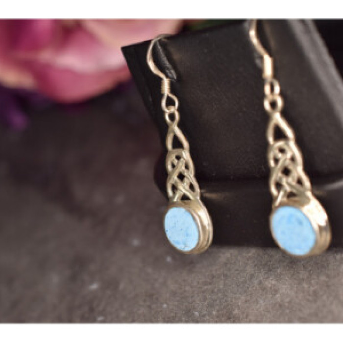 925 Sterling Silver Larimar Earrings