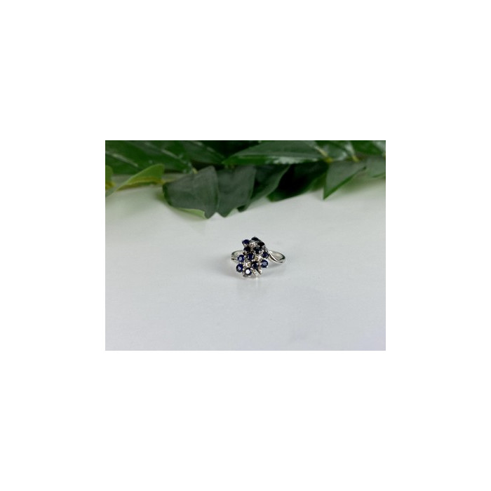 925 Sterling Silver Sapphire & CZ 