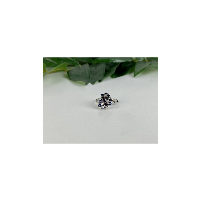 925 Sterling Silver Sapphire & CZ 