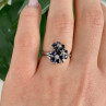 925 Sterling Silver Sapphire & CZ 