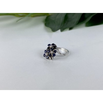 925 Sterling Silver Sapphire & CZ 