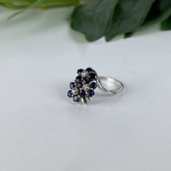 925 Sterling Silver Sapphire & CZ 