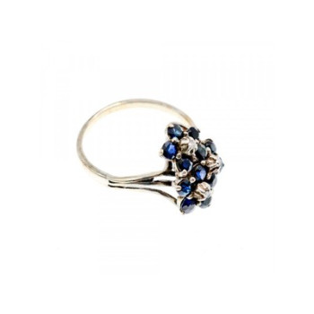 925 Sterling Silver Sapphire & CZ 