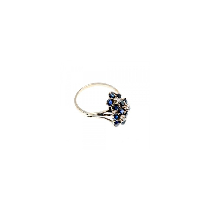 925 Sterling Silver Sapphire & CZ 