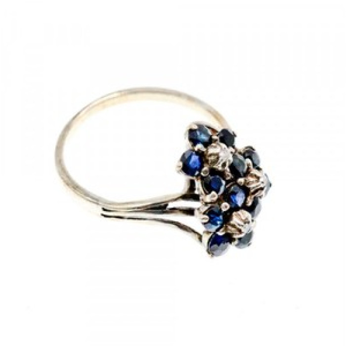 925 Sterling Silver Sapphire & CZ 