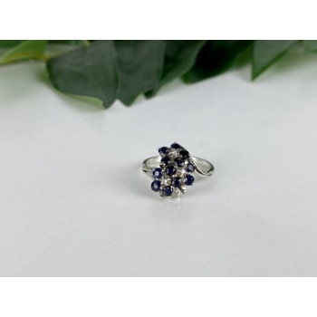 925 Sterling Silver Sapphire & CZ 