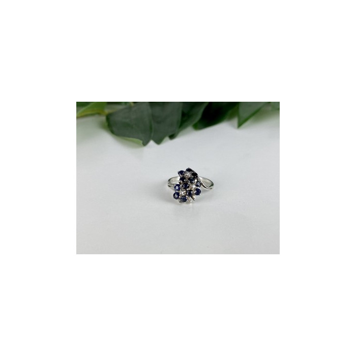925 Sterling Silver Sapphire & CZ 