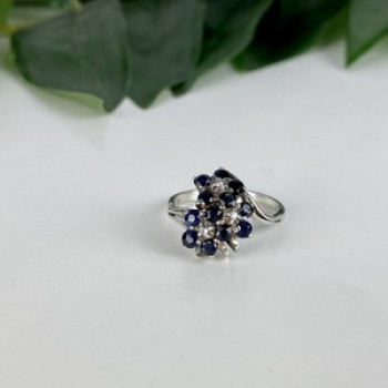 925 Sterling Silver Sapphire & CZ 