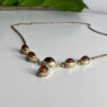 Vintage 925 Sterling Silver Amber Necklace