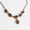 Vintage 925 Sterling Silver Amber Necklace