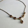 Vintage 925 Sterling Silver Amber Necklace