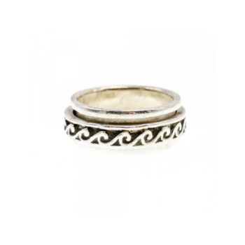 Vintage 925 Sterling Silver Spinner Band Ring Size 6.75