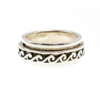Vintage 925 Sterling Silver Spinner Band Ring Size 6.75
