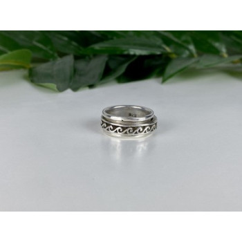 Vintage 925 Sterling Silver Spinner Band Ring Size 6.75