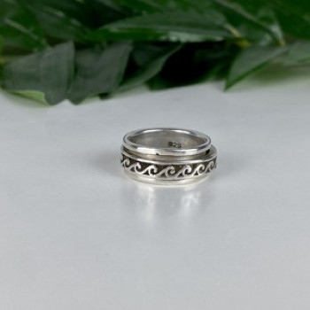 Vintage 925 Sterling Silver Spinner Band Ring Size 6.75