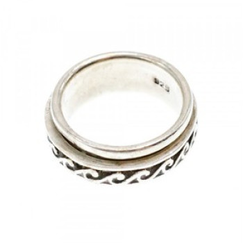 Vintage 925 Sterling Silver Spinner Band Ring Size 6.75