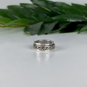 Vintage 925 Sterling Silver Spinner Band Ring Size 6.75