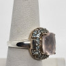 925 Sterling Silver Quartz & Zircon Ring Size 8