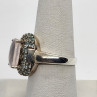 925 Sterling Silver Quartz & Zircon Ring Size 8