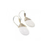 925 STERLING SILVER WHITE AGATE EARRINGS