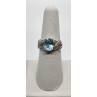 925 Sterling Silver With Topaz & Diamonds Ring Size 7