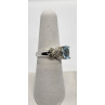 925 Sterling Silver With Topaz & Diamonds Ring Size 7
