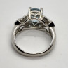 925 Sterling Silver With Topaz & Diamonds Ring Size 7