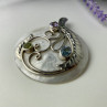 925 Sterling Silver Topaz, Amethyst, Peridot, Mother OF Pearl Pendant