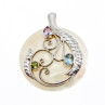925 Sterling Silver Topaz, Amethyst, Peridot, Mother OF Pearl Pendant