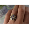 Vintage 925 Sterling Silver Purple Tourmaline & Marcasites Ring Size 6.75