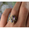 Vintage 925 Sterling Silver Purple Tourmaline & Marcasites Ring Size 6.75