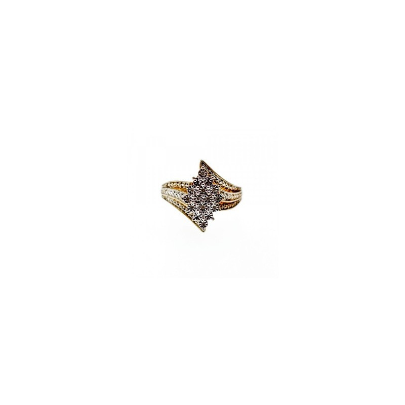 925 Sterling Silver Gold Plated CZ Ring Size 10