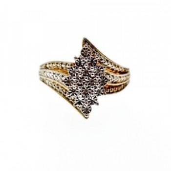 925 Sterling Silver Gold Plated CZ Ring Size 10