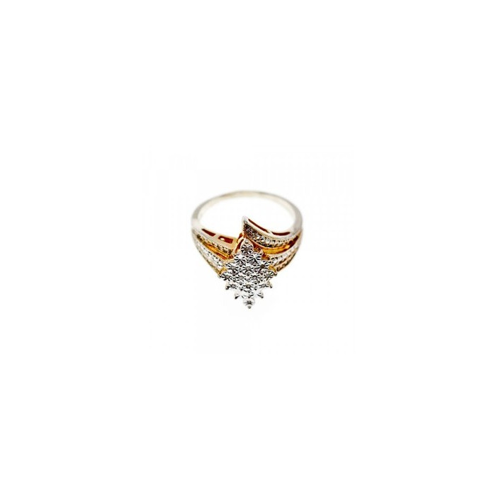 925 Sterling Silver Gold Plated CZ Ring Size 10