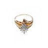 925 Sterling Silver Gold Plated CZ Ring Size 10