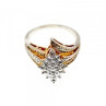 925 Sterling Silver Gold Plated CZ Ring Size 10