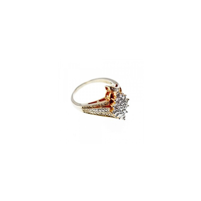 925 Sterling Silver Gold Plated CZ Ring Size 10