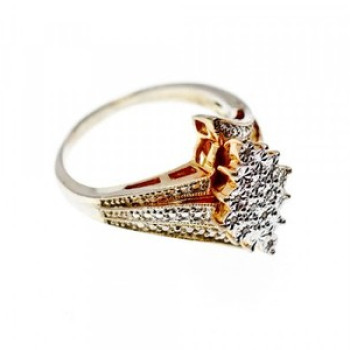 925 Sterling Silver Gold Plated CZ Ring Size 10