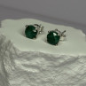 925 Sterling Silver Emerald Earrings Length 0.27 Inch